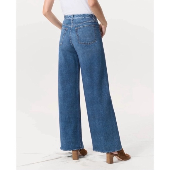 Rag & Bone Miramar Sofie Wide Leg Pant Sweatpant Jeans in Kimber Blue 24 - Picture 11 of 11